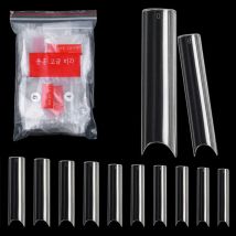 500pcs Extra Long Fake Nail Tips XXL C Curve Clear False Nails