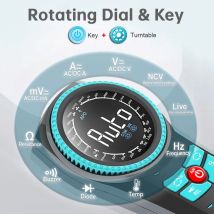 WINAPEX Smart Rotary Dial Multimeter 6000 Counts True RMS Hohe Helligkeit Farbbildschirm NCV Live Wire LED & Temperaturmessung