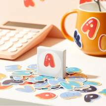 IMOON 50/52 PCS Colorful Cute Alphabet Number Decorative Sticker Self-adhesive Letters for Kids Scrapbooking Journal Supplies