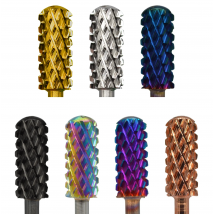 RolinStar 7Color 4XC 5.35 Small Round Top barrel Safety steel Carbide Manicure Nail drill bit File Accessories