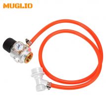 MUGLIO Soda CO2 Mini Gas Regulator Tr21.4 Include Gas Line Assembly,Ball Lock Gas Disconnect for Soda Tank Corny Keg Dispenser