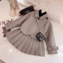 Bear Leader Fashion Kids Girls Princess 2pcs Clothes Set Autumn Winter Children Coat Outwear+Skirts Vintage Outfits Suit 2-12Y