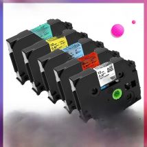 5PK Label Tape for P3100 E1000 Pro Ribbon Label Maker Printer Black on White TZe-231 TZe-631 Compatible for Brother P-touch