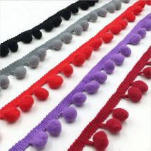 20 Yds Pom pom Lace Macrame Trim Decoration Ball Fringe Ribbon DIY Material Apparel Sewing Trims 1.5- 2CM