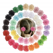 Blumen-Haargummis, 5,1 cm, Chiffon, elastisches Band, Pferdeschwanzhalter, Haarschmuck für Babys, Kleinkinder, Kinder