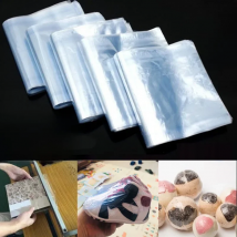 100pcs PVC Heat Shrink Film Bag Blower Heat Seal Flat Mouth Blue Transparent Plastic Bag Heat Shrink Home Food Storage Bag