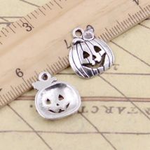 20pcs Charms Pumpkin Jack Lantern Halloween 18x15mm Tibetan Bronze Silver Color Pendants Antique Making DIY Handmade Craft