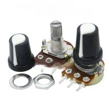 5 Sets WH148 1K 10K 20K 50K 100K 500K Ohm 15mm 3 Pin Linear Taper Rotary Potentiometer Resistor For Arduino With AG2 White Cap