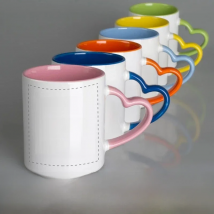 DIY Customized 350ML 12oz Ceramic Mug Heart Handle Type Personalized Print Picture Photo LOGO Text
