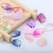 10pcs Petals Shape Lampwork Beads The Three-dimensional Shape Glass Beads For Jewelry Making Hairpin Handmade DIY Accessories