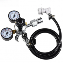 Home Brew Beer Gas Line Assembly, 5/16" PVC Gas Carbonation Hose,W21.8 Co2 Regulator with Convert Adapter for Co2 Gas Bottle