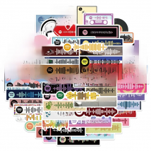 10/30/68pcs Funny Musical Note Stickers Colorful Decals Decoration DIY Scrapbook Laptop Phone Guitar Car Bike Toys PVC Sticker