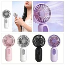Mini Handheld Fan 3-Speed Strong Wind USB Rechargeable Long Lasting Portable Desk Fan For Students Office Outdoor Travel Camping