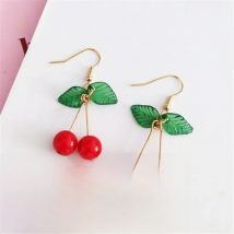 Korean Fashion Sweet Youth Girl Student Fruit Cherry Earrings Fresh Simple Cute Women Earrings Ear Clips Banquet Accessories