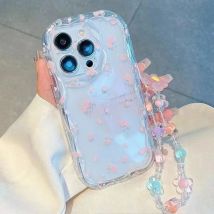 Flower Rose Colorful Chain Case For Samsung Galaxy S25 S24 S23 Ultra S22 S21 Plus S20 FE S21 Ultra A56 A26 A36 A16 A06 4G Cover