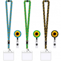 Fresh Green Yellow Sunflower Keychain Keycord Lanyards for Keys ID Card Name Badge Holder Mobile Phone Hang Rope Keyring