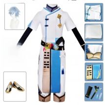 ANIMECC in Stock Chongyun Genshin Impact Cosplay Costume Wig Uniform Outfit Cosplay Chun Yun Halloween Party Fancy for Men Women