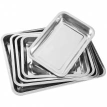 Stainless Steel Square Tray Sterilization Tray Surgical Tray 2 Sizes Surgical Medical Dental Storage Tray Lab Instrument Tray