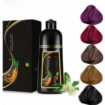 500ML Natural Soft Shiny Brown Golden Cover White Hair Dye Shampoo Wine Red Purple Hair Color Shampoo Black Grey Hair  Men Women