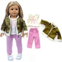 18 Inch Girl Doll Outfit Fashion Girl Doll Clothes Sets Coat Dress