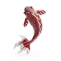 Wuli&baby Big Red Carp Fish Brooches For Women Metal Rhinestone Fish Animal Brooch Pins Mom's Gifts