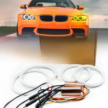 4Pcs Car-styling Dual color White Yellow Angel Eyes LampsLED Halo Rings Cotton Light For BMW E92 E90 E93 E90 M3 E81 E82 E87 E88