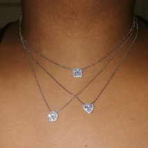 Dazzling Zircon Pendant Necklaces For Women Wedding Simple Aesthetic Heart Choker Chain On The Neck Shiny Women's Jewelry N310