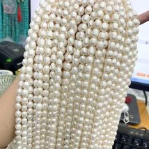 Medium Quality 8-9mm Rice Shape Natural Freshwater White Pearl Loose Beads DIY Necklace Bracelet Accessories 5strands/lot