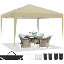 Tenda da birra impermeabile Popup Pavilion 3x3m Baldacchino pieghevole senza parete laterale, regolabile in 3 alte, tenda da festa per giardino, spiaggia, mazze