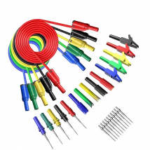 Peakelect P1050B 20PCS Stackable 4mm Banana Plug Silicone Test Lead Kit with Alligator Clip U-type Harpoon Spade Plug Test Probe