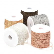 5M/Lot 1.5MM Plated Bronze/KC Gold/Rhodium/Rose Gold/Silver Color Oval Shape Link Chains Bracelet Necklace DIY Jewelry Making