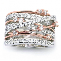 New 925 Sterling Silver Ring Inlaid With AAAAA Zircon Interwoven Ring For Woman Charm Jewelry Engagement Gift