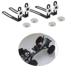 4PCS RC Car Shell Body Mount Metal L-Bracket with Magnet For 1:10 RC Crawler Car Axial SCX10 90046 D90