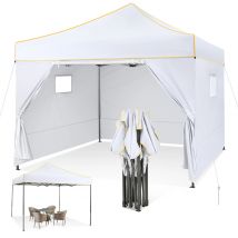 Gazebo pieghevole 3x3m Tenda da festa impermeabile invernale Tenda da giardino pop-up con 4 pareti laterali con borsa per il trasporto Protezione UV 50+