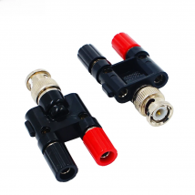 1pcs BNC Male Plug to  4mm Dual Banana Female Jack Socket Binding Post RF Coax Coaxial Connector Adapter Splitter