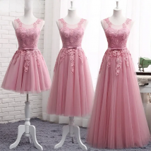 WYHS-510DS#Lace up Short Medium Long new cameo brown bridesmaid dresses autumn winter 2022 lace up wedding prom dress toasting