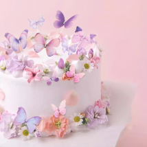 3D Butterfly happy Birthday Cake Topper Diamond Butterfly Weddind  Party Cake Topper Valentine's Day Cake Decoration Baby shower