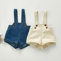 BOBOTCNUNU 2024 Newborn Spring Autumn New Baby Overalls Boys Girls Denim Overalls Kids Jumpsuit Children Denim Shorts