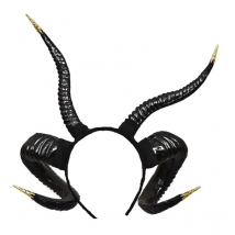 Gothic Punk Women Antelope Sheep Horn Headband Forest Animal Cosplay Hair Hoop Halloween Masquerade Devil Costume Photo Props