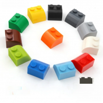 20pcs/lot DIY Blocks Building Bricks Radian 1X2 Educational Assemblage Construction Toys for Children Size Compatible With Brand