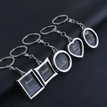 1pcs Blank Photo Frame Key Chain Gift Car Keyrings Pendants Metal Jewlery Keychains for Men And Women