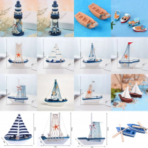 Marine Nautical Creative Sailboat Mode Room Decor Figurines Miniatures Mediterranean Style Ship Small boat ornaments