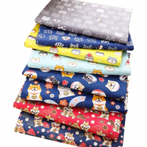 Lucky Cat And Dog Print Cotton Fabric By The Meter Twill Calico Quilt Sewing Materials Japanese Style Cloth TJ1395