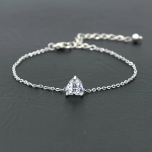 Elegant Crystal Zircon Rhinestone Love Heart Bracelet For Women Stainless Steel Chain Charm Bracelets Silver Color Jewelry Gift