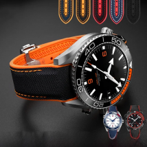 20mm 21mm 22mm Nylon Rubber Watchband For Omega SEAMASTER PLANET OCEAN Men Deployant Clasp Strap Watch Accessorie Silicone Watch