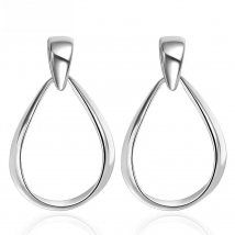 DOTEFFIL 925 Sterling Silver Classic Big Circle Hoop Charm Earrings Women Party Gift Fashion Wedding Engagement Jewelry