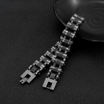 Punk Knight Bracelet Men Stainless Steel Motorcycle Bike Chain Black Wristband Hand Accessories Retro Jewelry Gifts Dropshipping