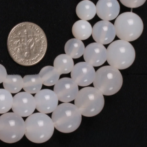 Natural Stone White Agates Round Bead For Jewelry Making Strand 15 Inch DIY Bracelet Necklace Jewelry Loose Beads 6mm 8mm 10mm