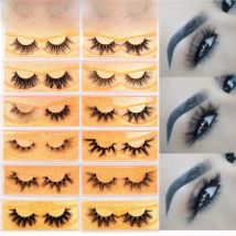 Visofree Makeup Eyelashes 3D Mink Lashes Fluffy Soft Wispy Volume Natural long Cross False Eyelashes Eye Lashes Reusable Eyelash