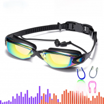 Professional Swimming Goggles Swimming Glasses with Earplugs Nose Clip Electroplate Waterproof Silicone очки для плавания Adluts